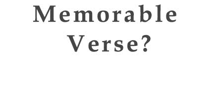 Memorable Verse