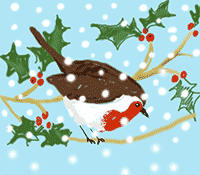 Christmas Card Bird