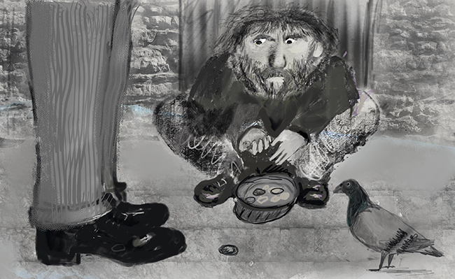 A beggar in London